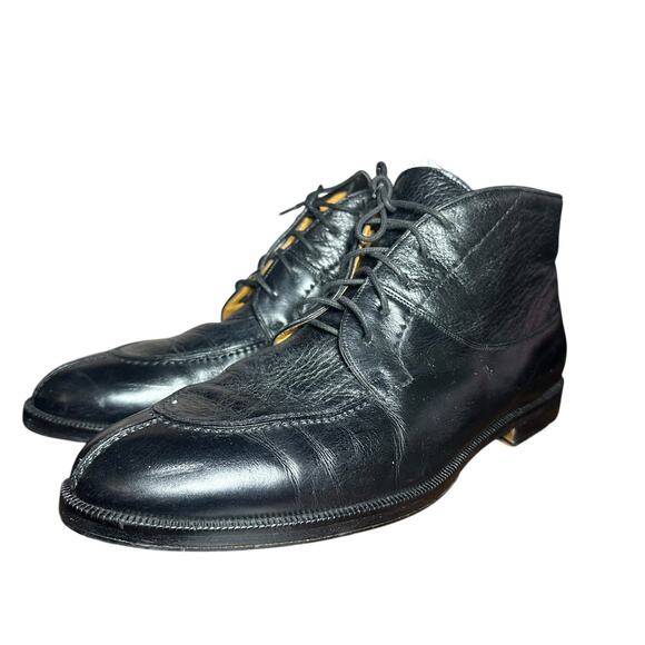 Mezlan Berlin Black Leather Lace Up Boots - Size 9 W - Picture 4 of 14